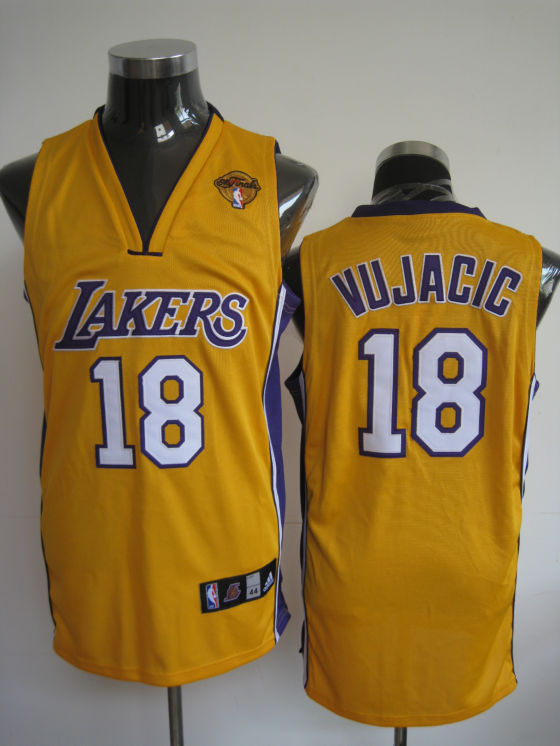 NBA Los Angeles Lakers 18 Sasha Vujacic Authentic Yellow Jersey